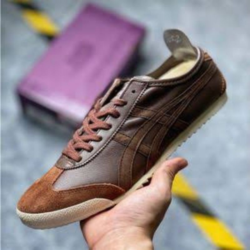 Sepatu Onitsuka Tiger Mexico 66 Deluxe Japan Brown Coklat Original
