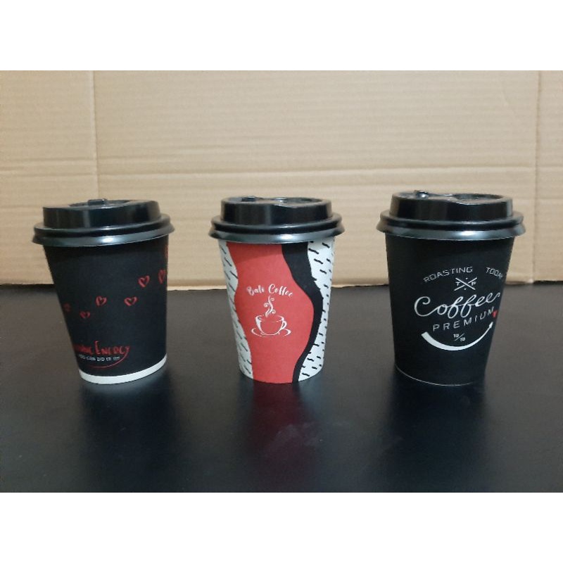 Jual Paper Cup 8oz Tutup Tahan Panas Isi 50pcs Gelas Kopi Kertas Atau Teh Tahan Panas 6507