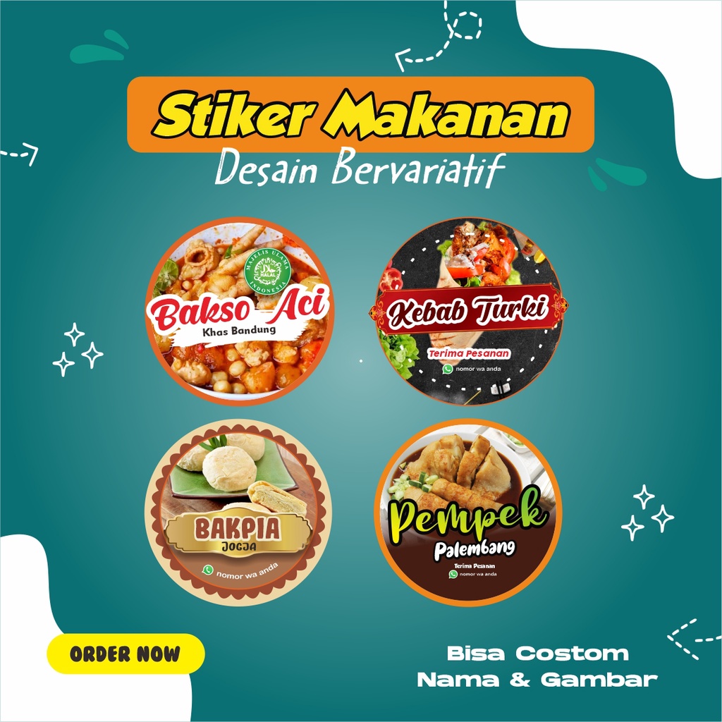 Jual Cetak Stiker Custom Label Kemasan Makanan Langsung Tempel Kualitas ...