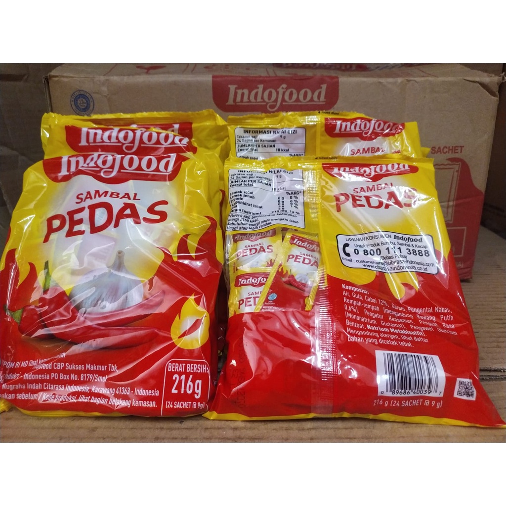 Jual Indofood Sambal Pedas Sachet 8gr | Shopee Indonesia