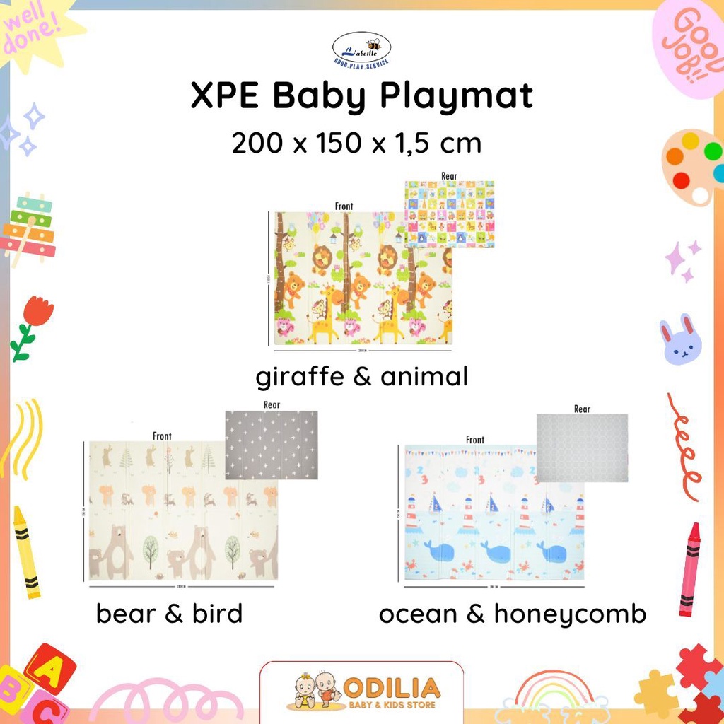 Jual Labeille XPE Playmat Lipat Tebal 1,5 cm Karpet Matras Bayi Shopee Indonesia