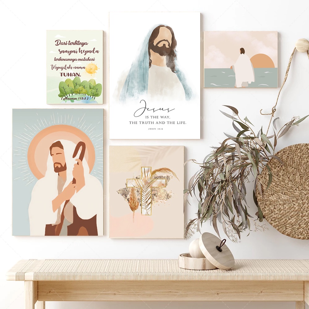 Jual hiasan dinding kristen aesthetic yesus art dekorasi rohani ...