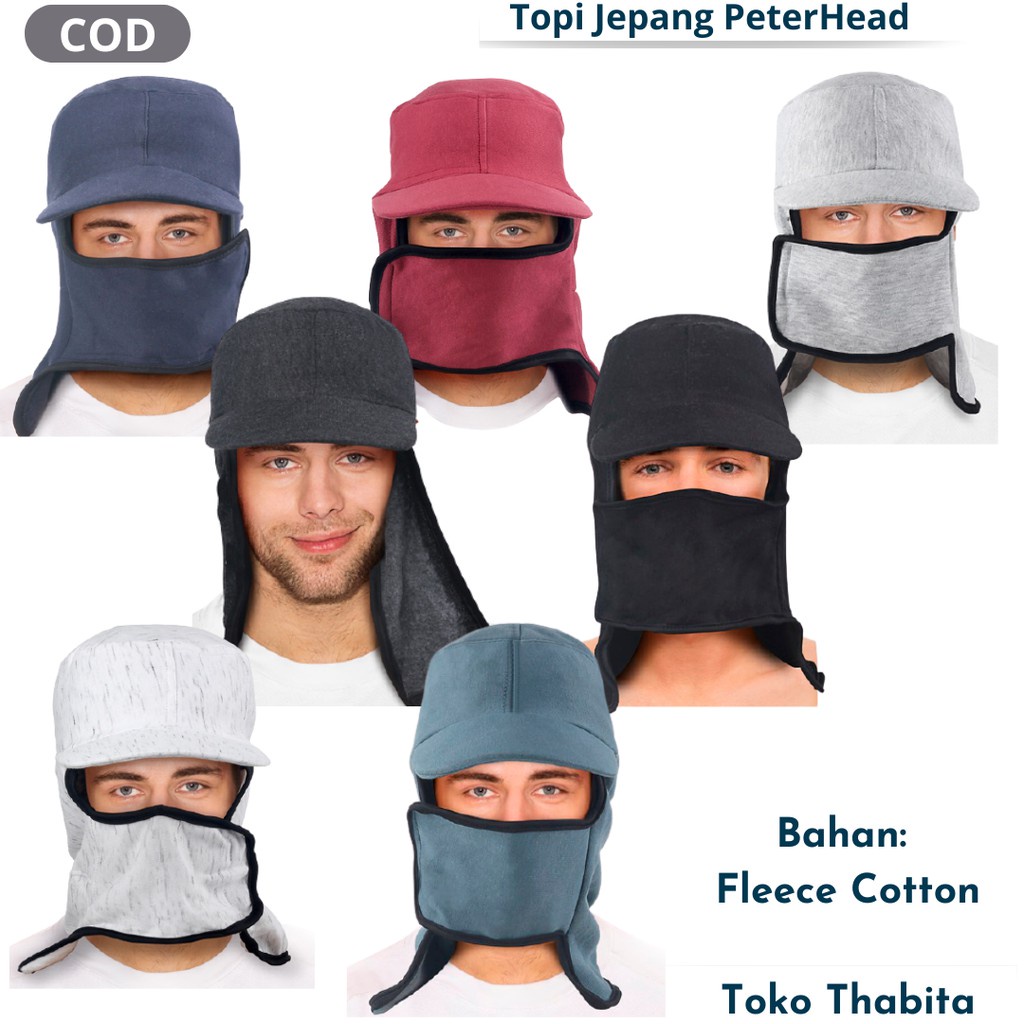 Jual Topi Jepang Masker Samping Buat Mancing/Proyek Bahan Katun Fleece ...