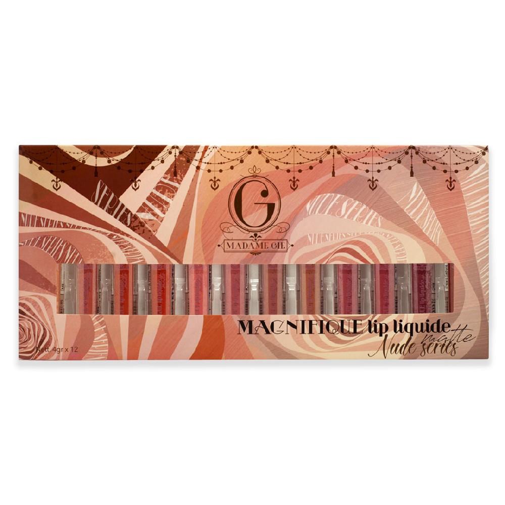 Madame Gie Magnifique Lip Liquid Lip Cream Nude Series By Gisella Anastasia  - 12 Pcs Random Color