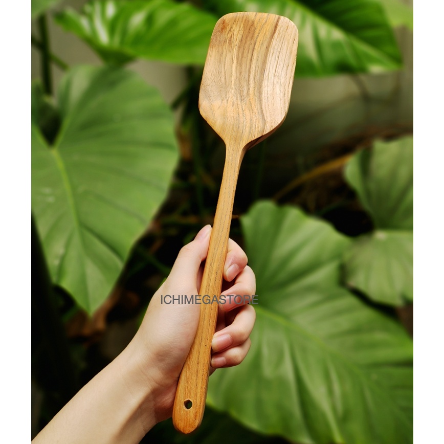 Jual Ichimegastore Sutil Sodet Kayu Premium Teak Wood Spatula Natural