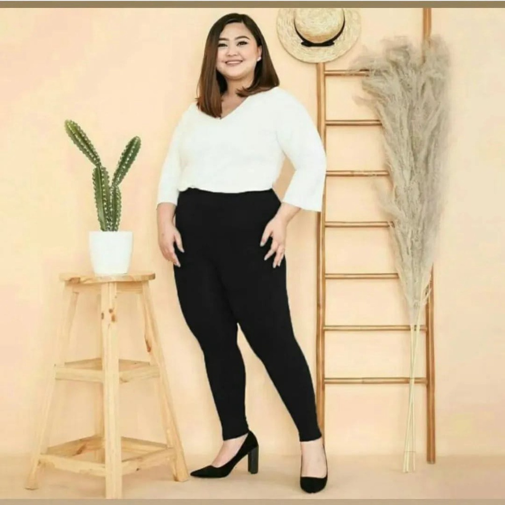 Jual Leging Spandek Wanita Jersey Jumbo Polos | Shopee Indonesia