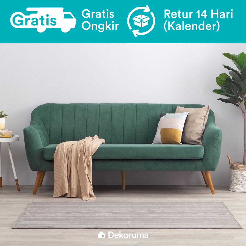 Jual Dekoruma Jun Sofa 3 Seater Scandinavian Kursi Tamu Sofa