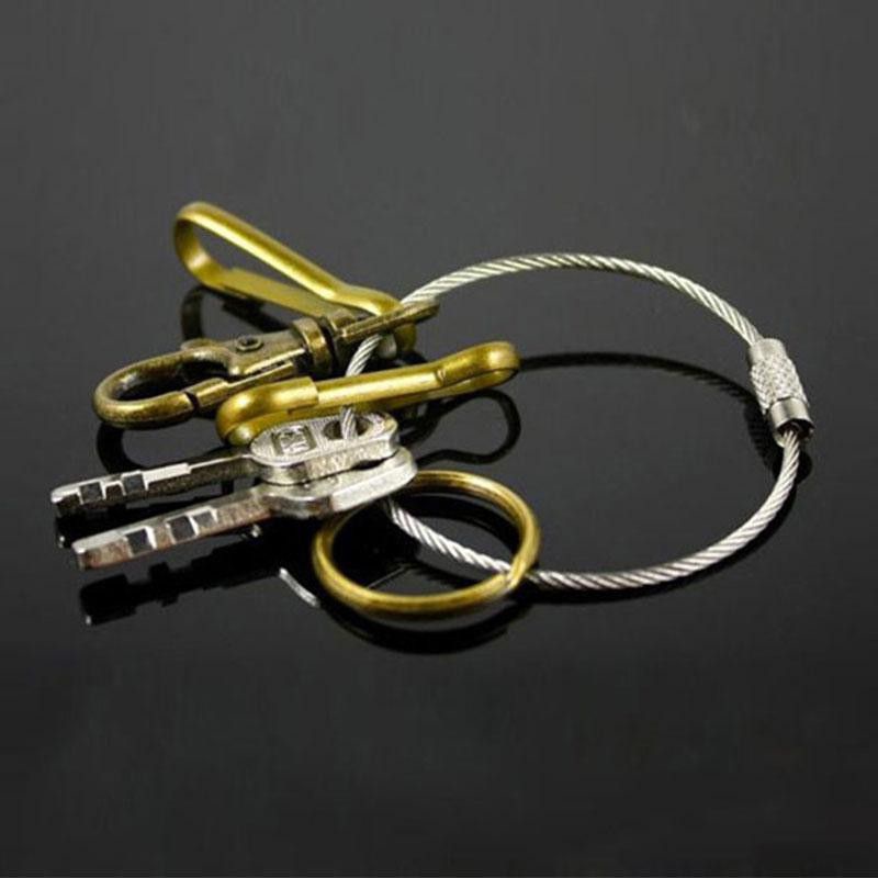 Jual Tali Besi Carabiner Metal Stainless Steel Wire Rope Keys Hanging ...