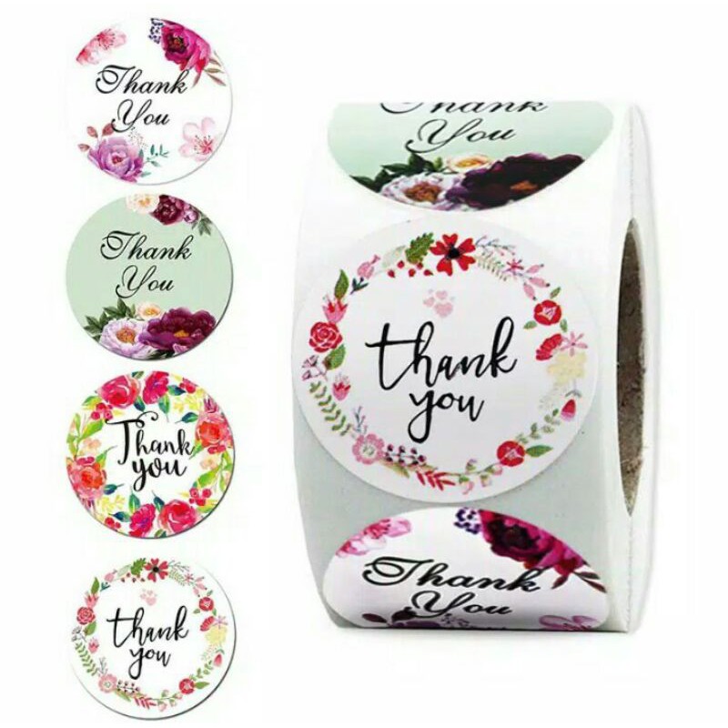 Jual Stiker label Thank You lucu B01 utk hiasan paket/bingkisan
