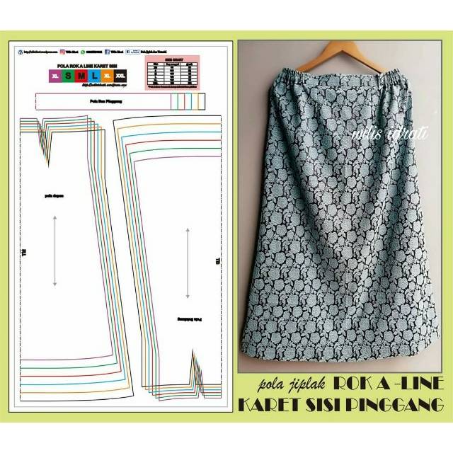 Jual Pola Jiplak model Rok A line | Shopee Indonesia
