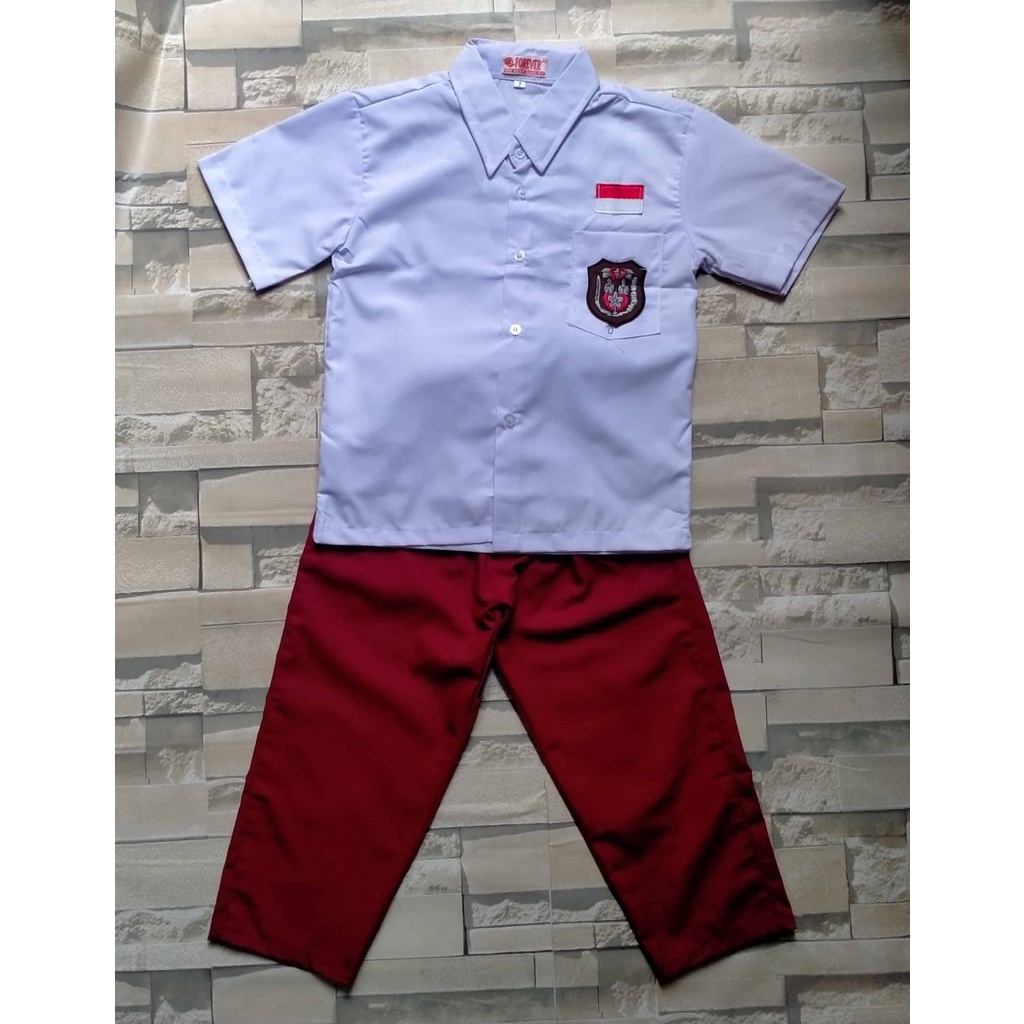 Jual SERAGAM SEKOLAH SD MERAH PUTIH LAKI PENDEK PANJANG KELAS 1-6 ...