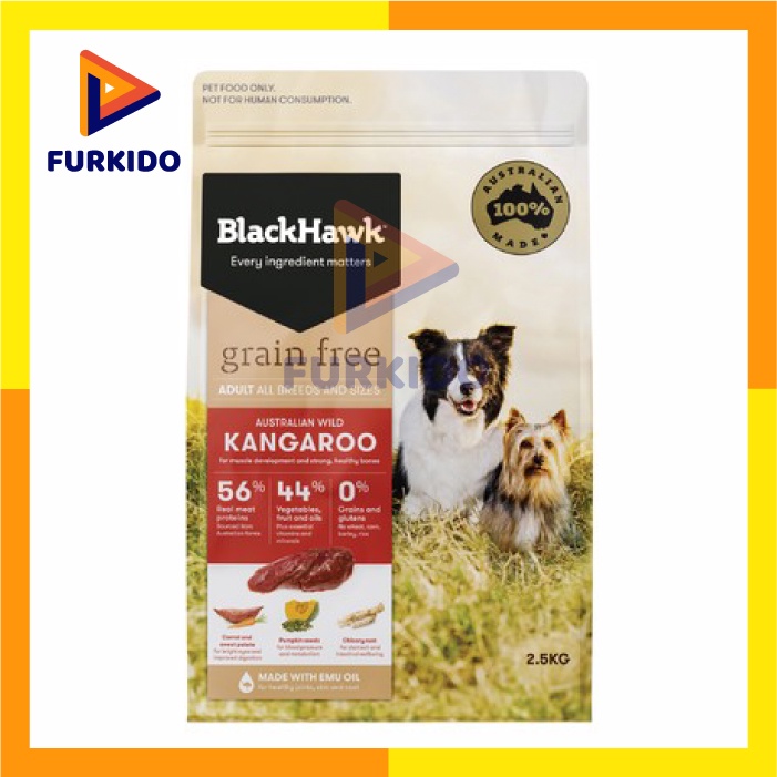 Jual BlackHawk Black Hawk Dog Food Adult Grain Free Kangaroo 2 5 2.5 KG Shopee Indonesia