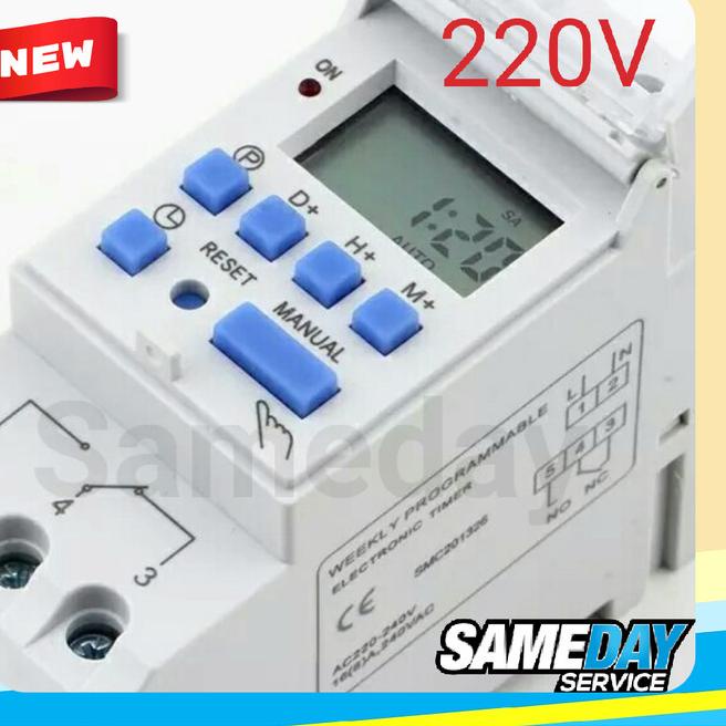 Jual Digital Timer Switch Programmable 220V On Off MCB Box Din Rail VJG ...