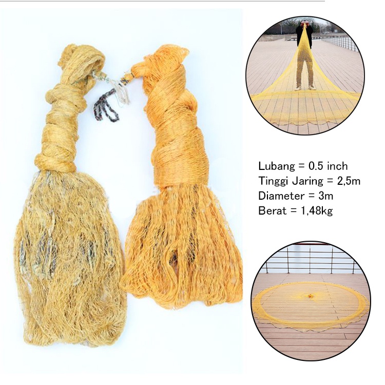 Jual Promo Jala Lempar Nelayan Fishing Net Jala Ikan Jaring Nelayan ...