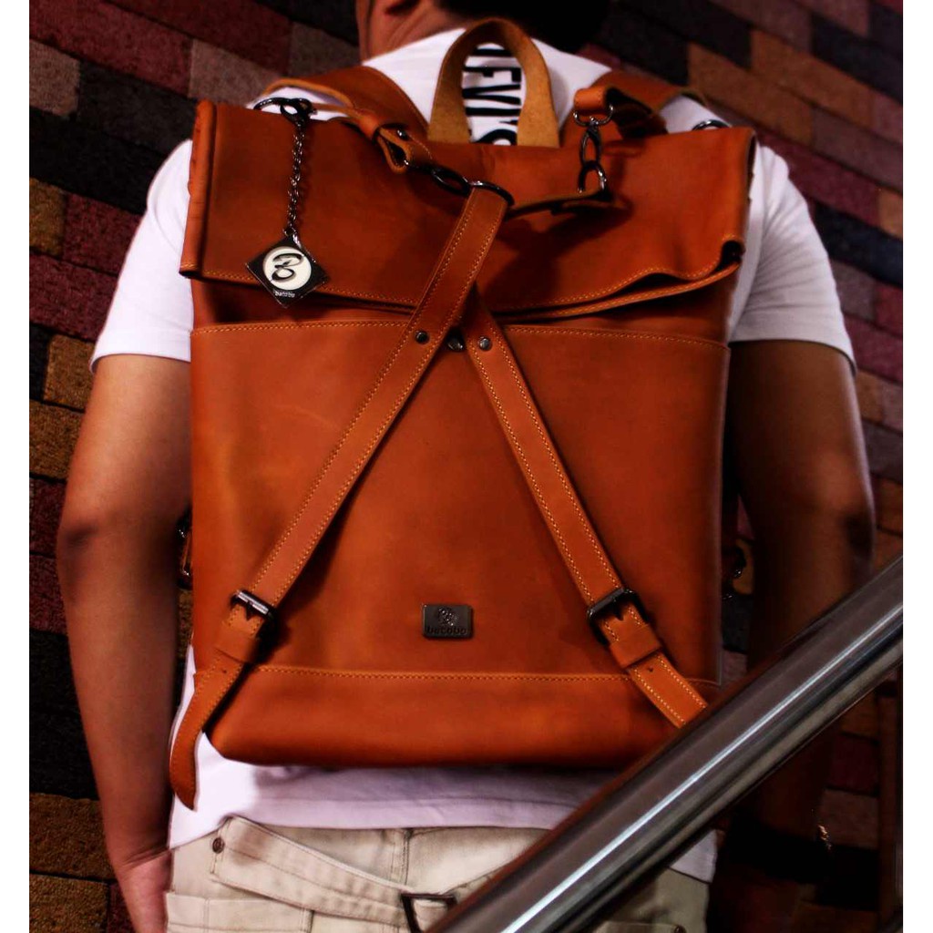 Jual Tas Ransel Backpack Batobo B001446 Kulit Asli Bisa Selempang Sling ...