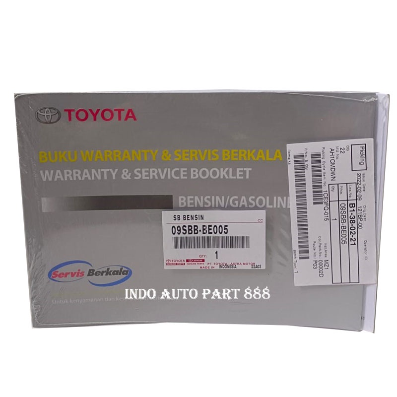 Jual Buku Service Toyota Untuk Semua Jenis Mobil Bensin | Shopee Indonesia