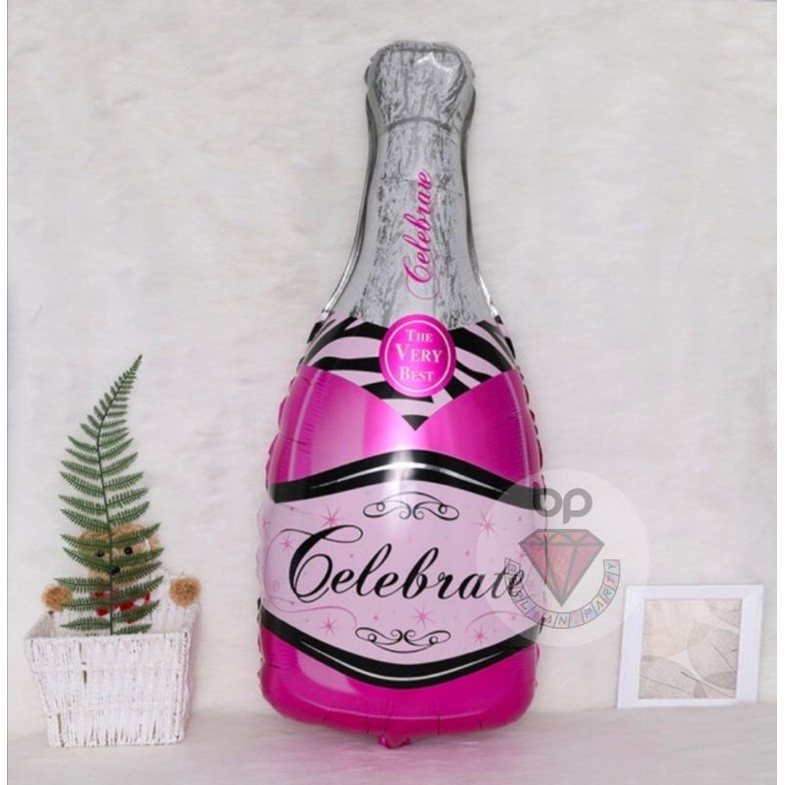 Jual Balon Foil Botol Celebrate Pink / Balon Foil Botol Mini /balon ...