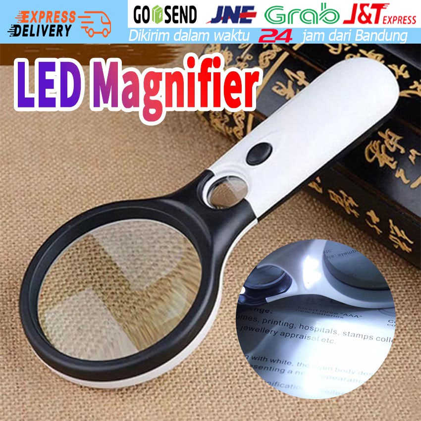 Jual 2in1 Magnifier Kaca Pembesar Dengan Lampu 3 LED Untuk Membaca ...