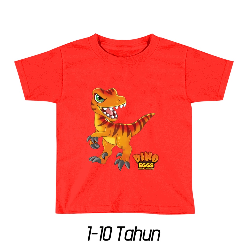 Little M Stripe Dino Aplikasi Kaos Kerah Anak Laki-Laki main image 1