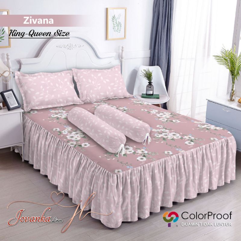 Jual Jovanka Sprei Rumbai Minimalis Zivana By FATA Ukuran King 180x200x35 Shopee Indonesia