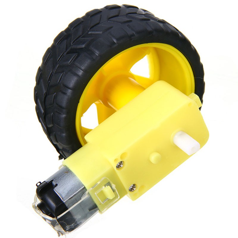 Jual Motor DC Gearbox Gear Box Kuning + Roda Untuk Mobil Smart Car ...