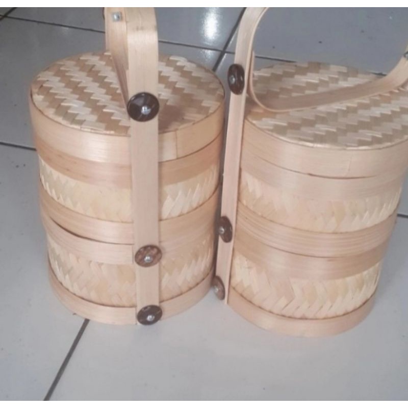 Jual hampers rantang bambu susun 2 diameter 17cm tinggi 21cm di ...