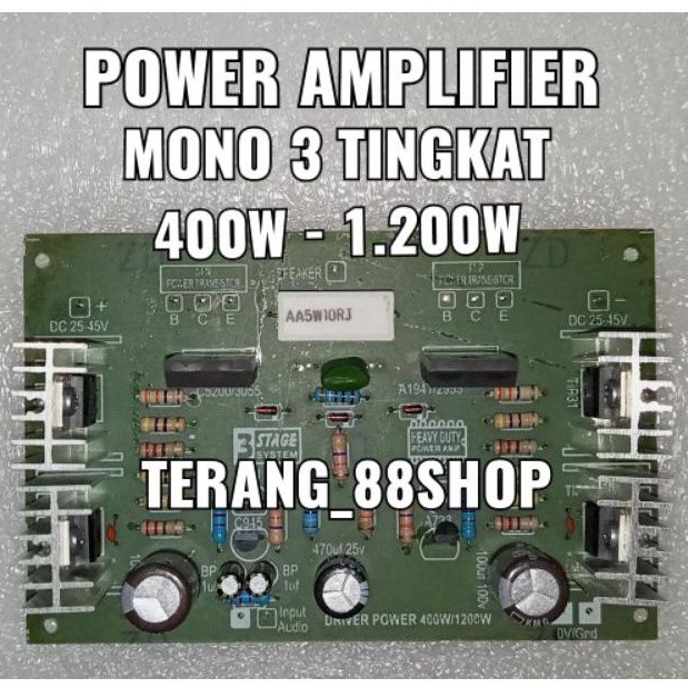 Jual KIT RAKITAN AUDIO POWER AMPLIFIER MONO 3 TINGKAT STAGE | Shopee ...