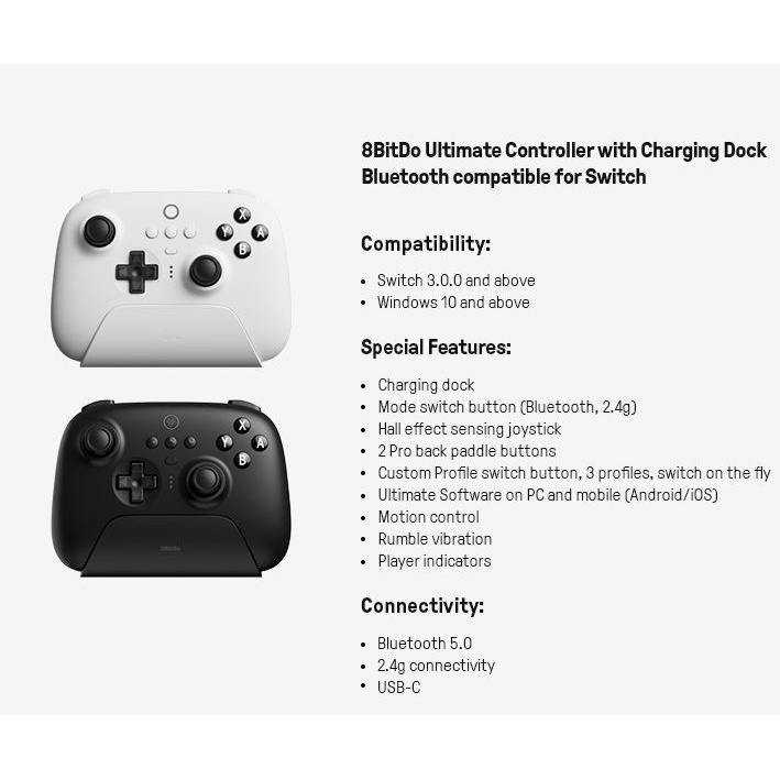 Jual 8Bitdo Ultimate Bluetooth Controller Wireless Gamepad Charging ...