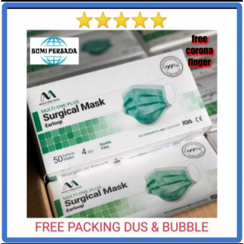Jual Masker Multi One Plus 4ply Earloop Medis surgical mask kemenkes ...
