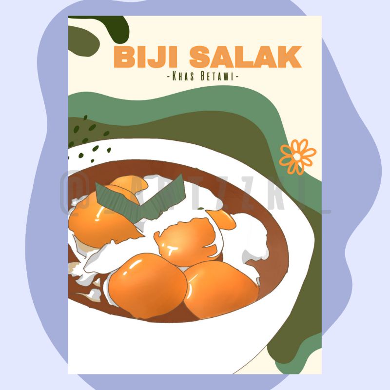 Jual Poster Dinding Indonesian Food // “BIJI SALAK* | Shopee Indonesia