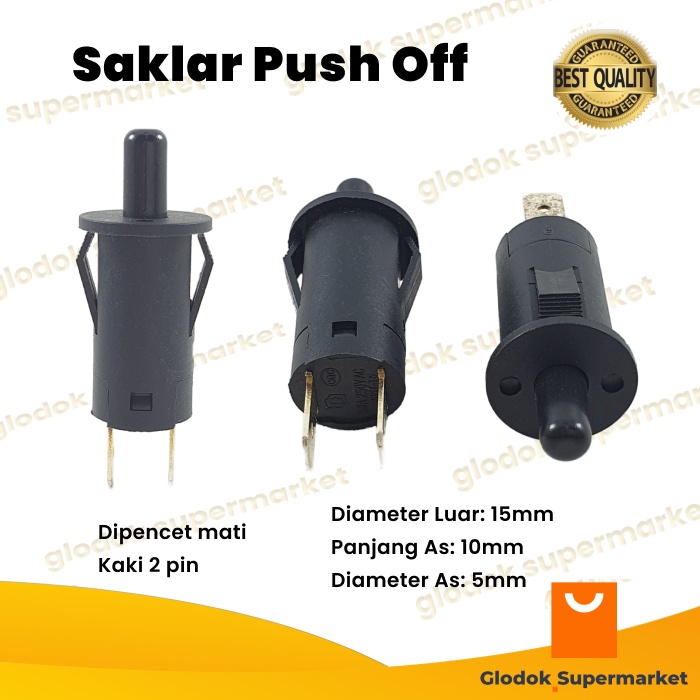 Jual Saklar Push Off Switch Lampu Kulkas Tombol 2 pin Hitam | Shopee ...