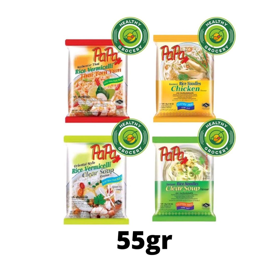 Jual Papa 55gr Rice Vermicelli Tom Yum / Rice Noodles Chicken ...