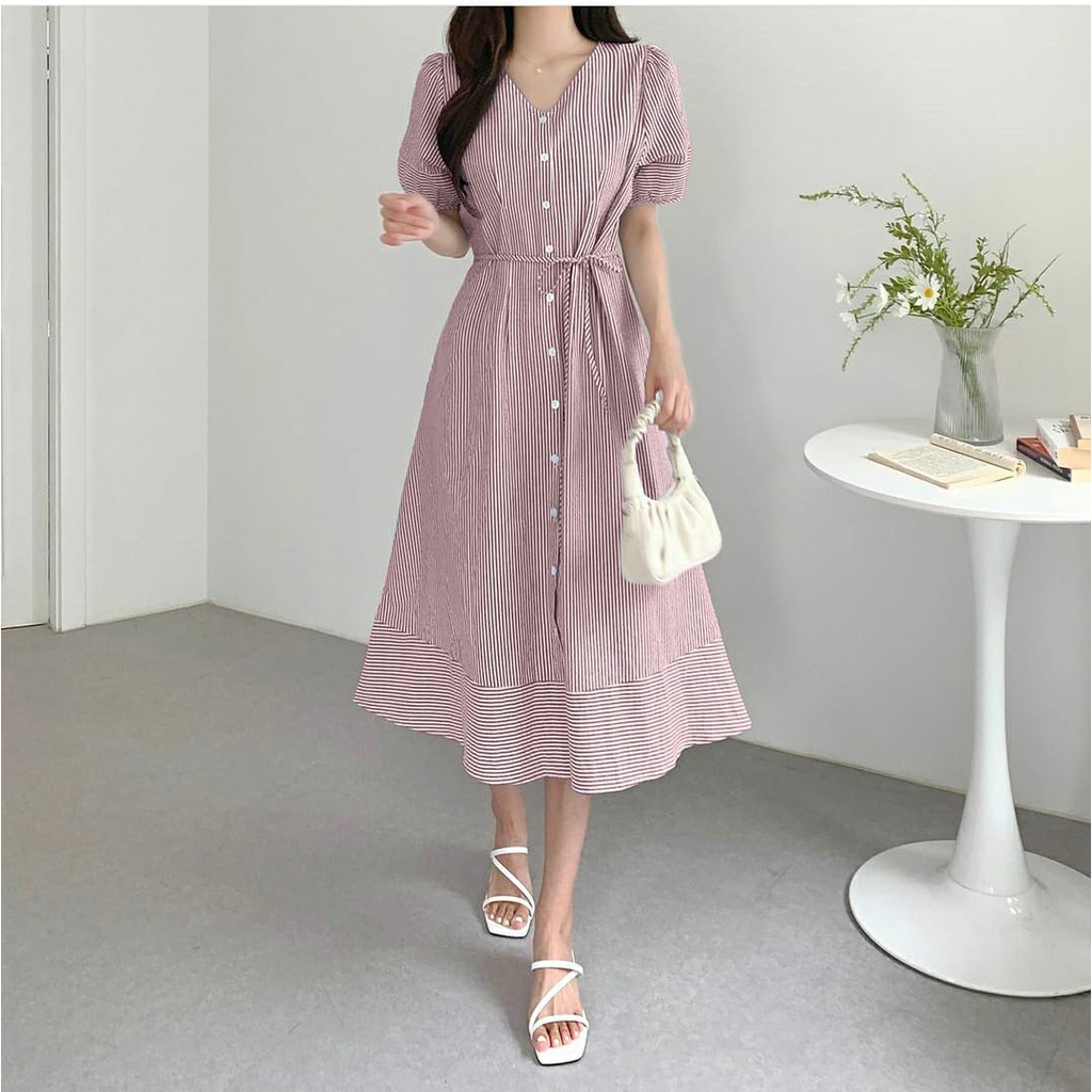 knee length dresses for ladies St. Yves High Waist Chiffon Midi Dress Wanita  Matahari.com