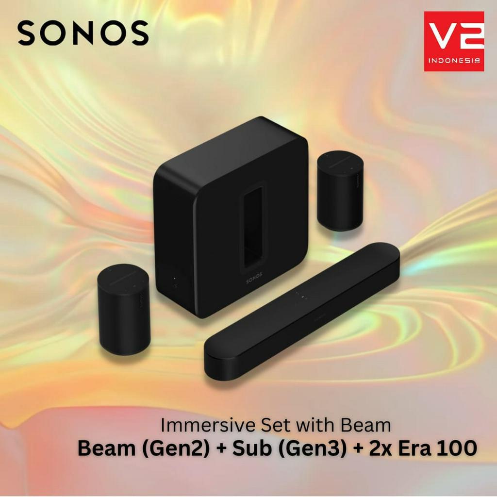 Jual Sonos Era 100 (Pair) + Beam (Gen 2) + Sub Gen3 - Black | Shopee ...