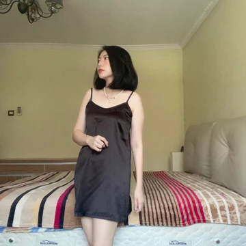 Baju Tidur Wanita Tanktop Dan Kimono Satin Anne Wintours Hitam A2101 71171 Kado Gift Renda Polos