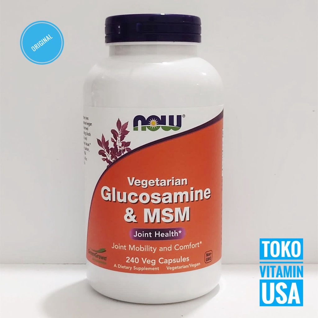 Jual Now Foods Vegetarian Glucosamine & MSM 240 Veg Capsules Now ...