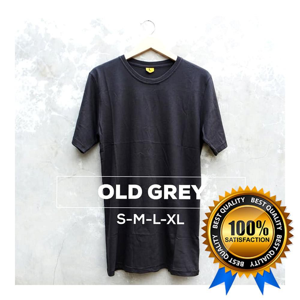 Jual Kaos Polos Lengan Pendek Softcombed 30s Abu Tua Pria Shopee