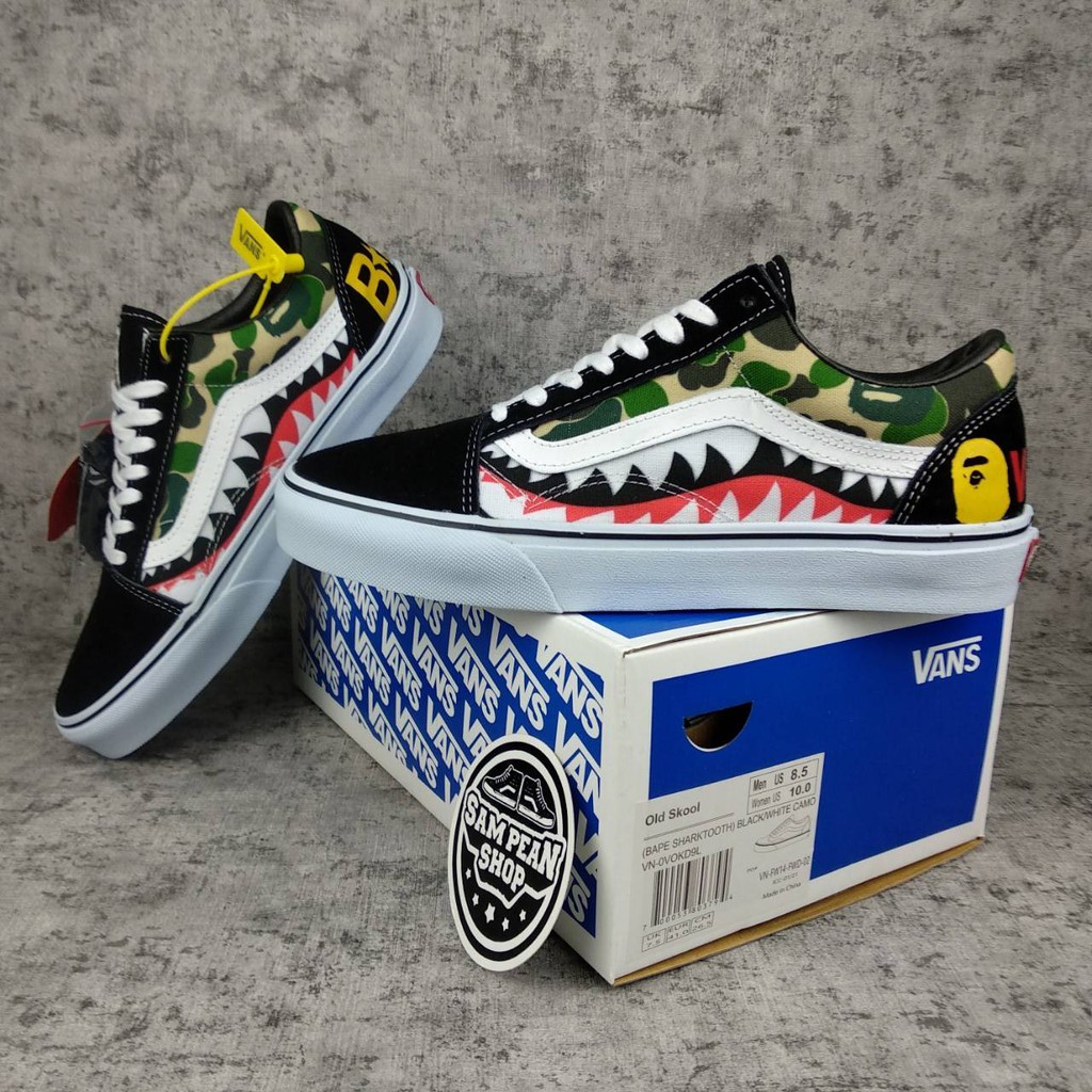 Sepatu vans best sale bape shark