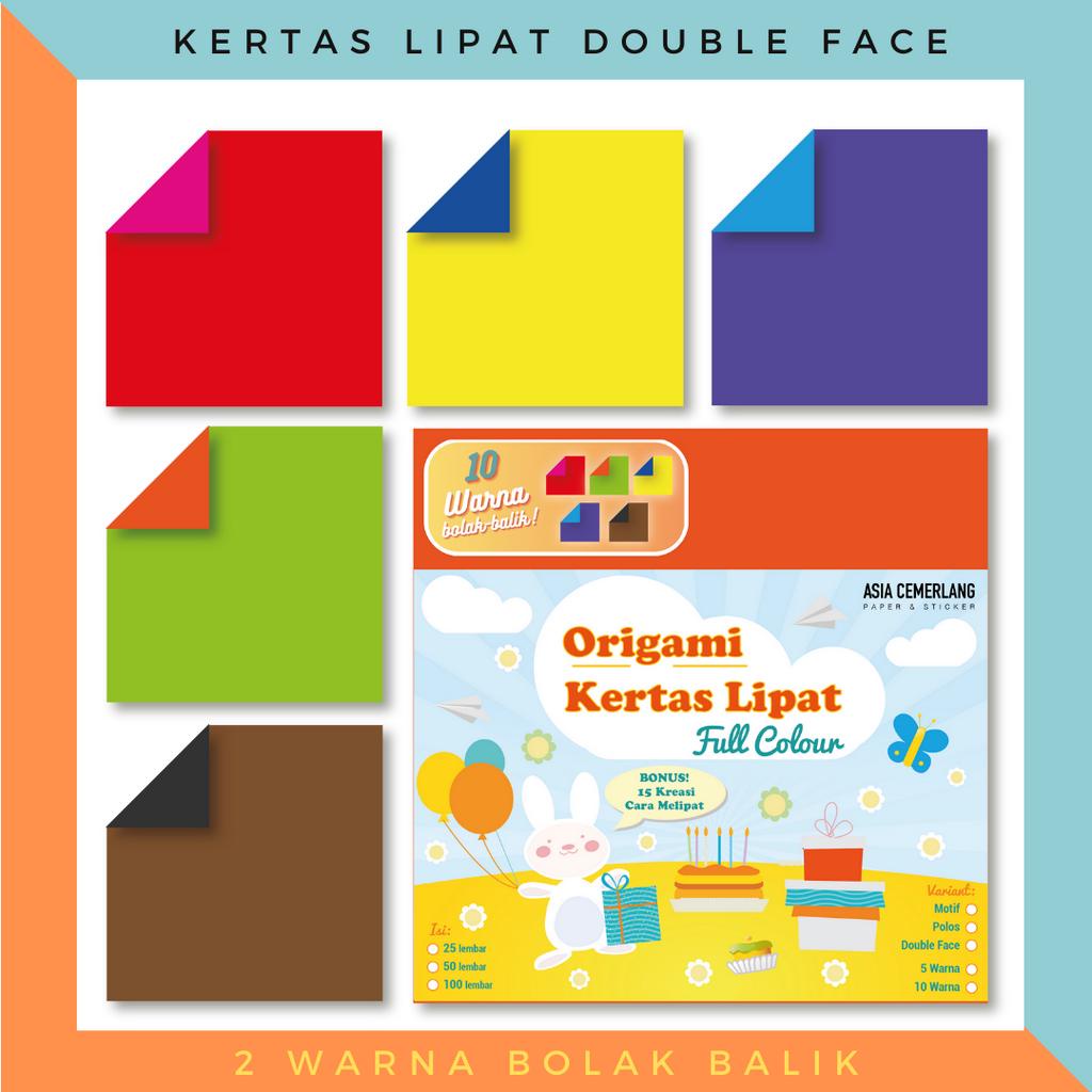 Jual Kertas Origami Lipat Two Tone / 2 Warna Bolak Balik Shopee Indonesia