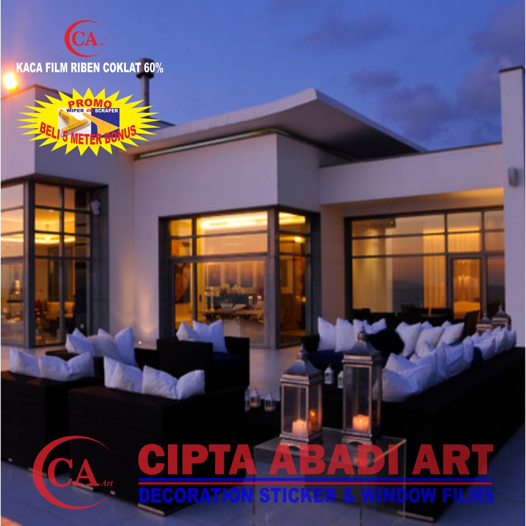 Jual Stiker Kaca Film Rumah Kantor Riben Coklat/ Bronze Lebar 152 Cm ...