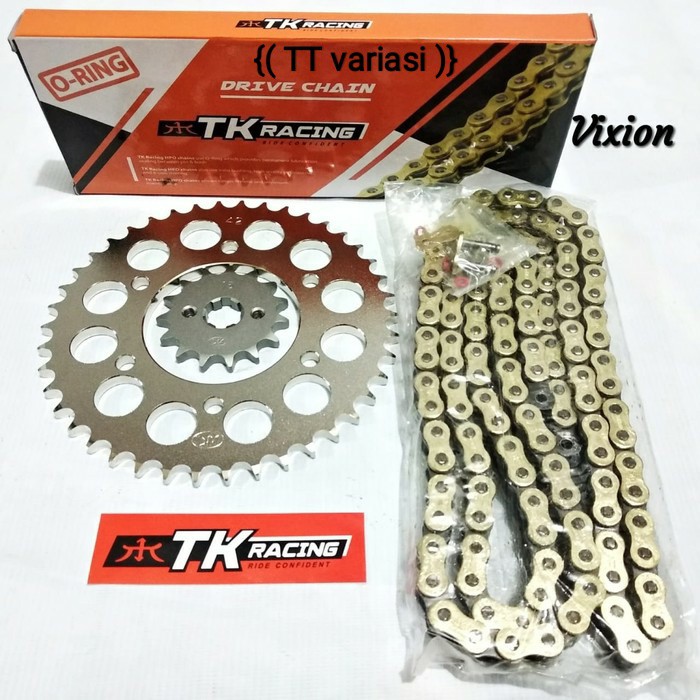 Jual Gear Set TK RACING Vixion Old / Vixion New rantai ORING 428HPO