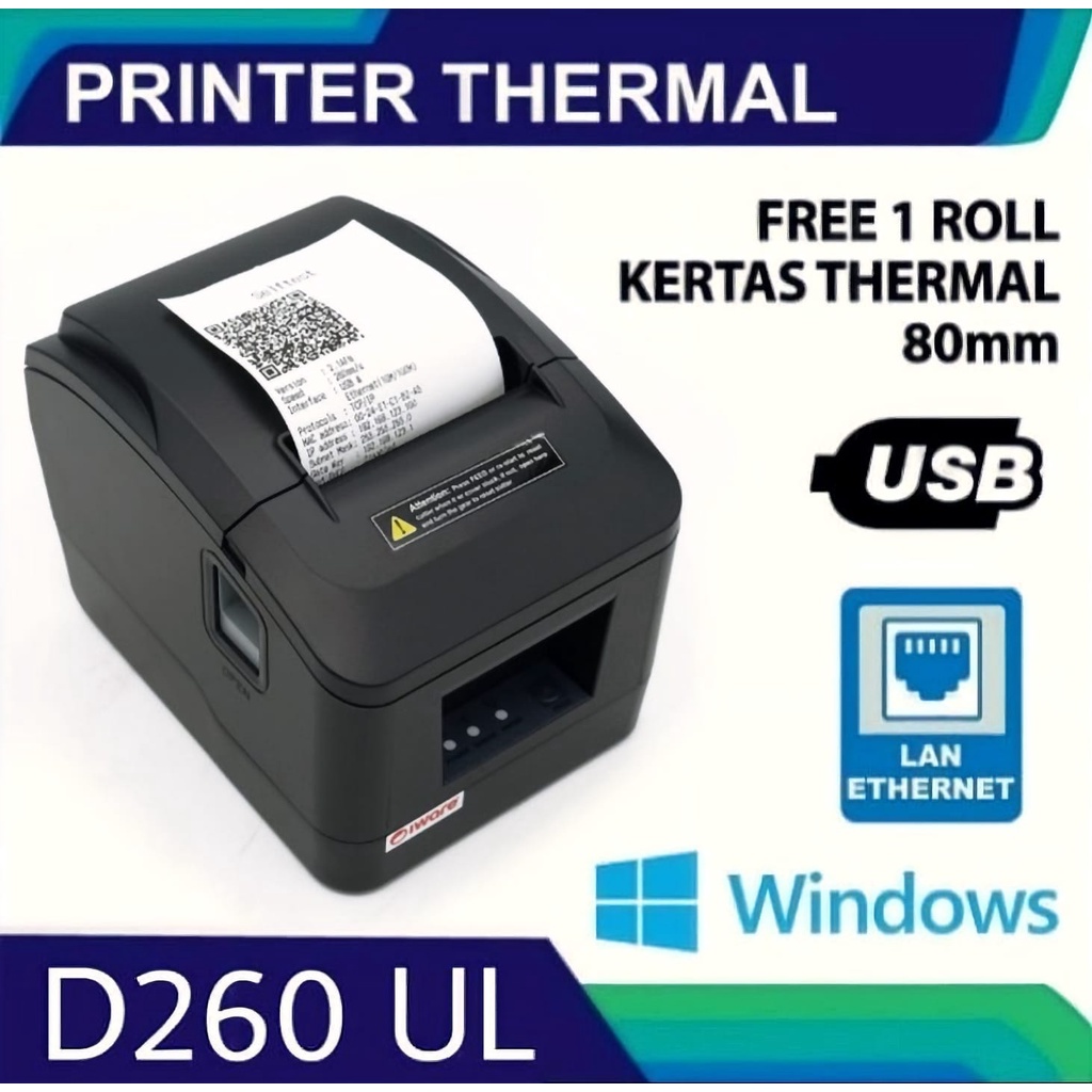 Jual Printer Kasir Thermal Autocutter Mm Port Usb Lan Iware D Ul Garansi Tahun Shopee