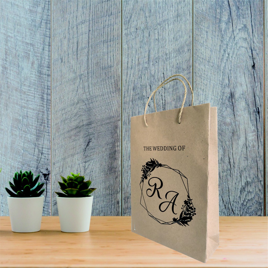 Jual Tas Kertas Pernikahan Wedding Kustom Desain/ Custom Design Print