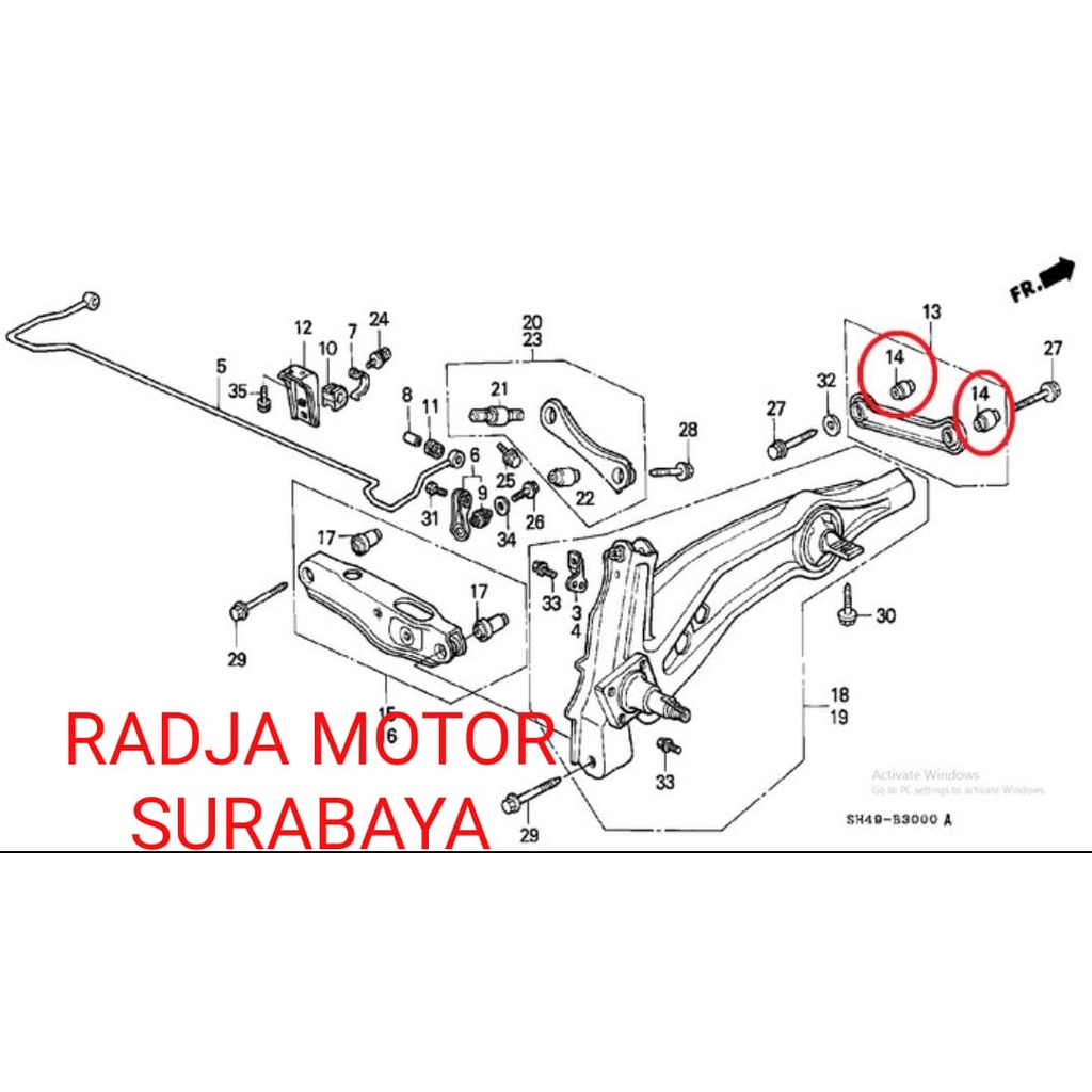 Jual Bush Bushing Upper Arm Compensator Belakang Civic LX Grand Nova ...