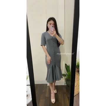 Meganshoping Mermaid Dress Scuba Casual Formal Bodycon Body Fit Korea Look Vintage Fashion