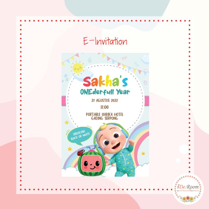 Jual Undangan Ulang Tahun Template Cocomelon / Undangan Digital by Ide