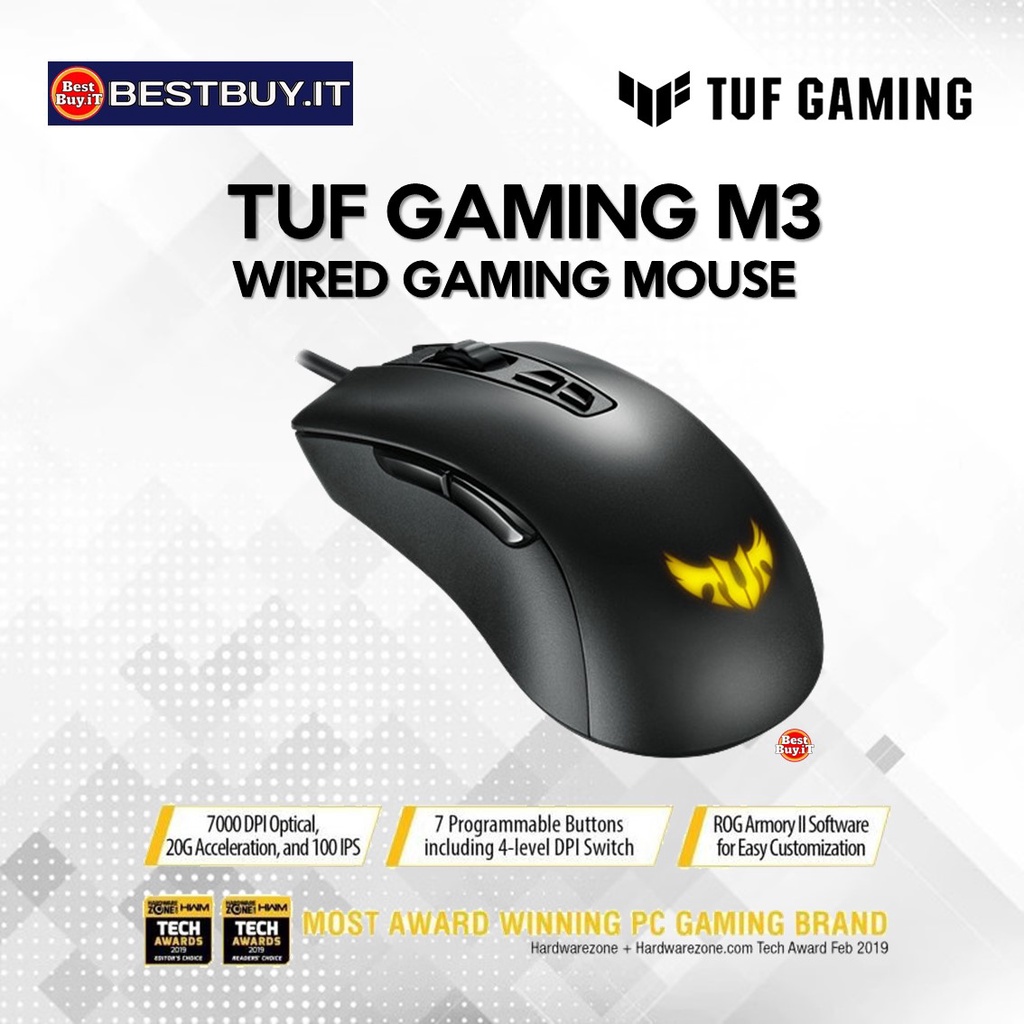 Jual ASUS TUF Gaming M3 Ergonomic Wired RGB Gaming Mouse with 7000 dpi Shopee Indonesia