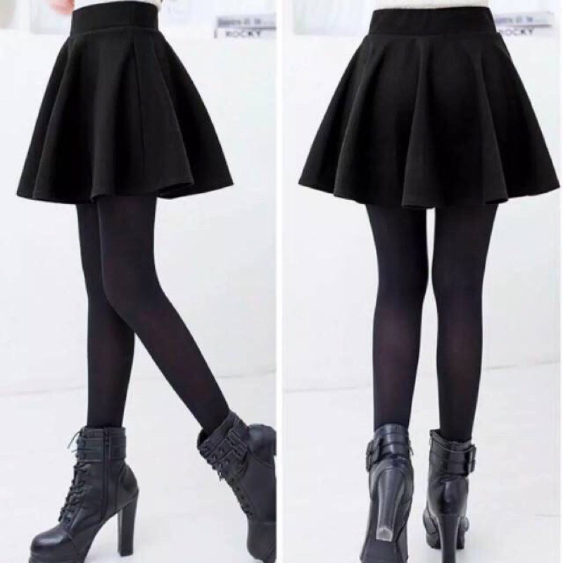 Jual Midi Flare Skirt Black | Rok Wedges Hitam | Shopee Indonesia