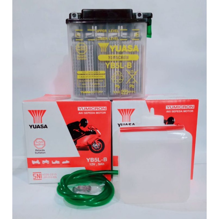 Jual AKI YUASA BASAH YB5L-B 12V 5Ah | Shopee Indonesia