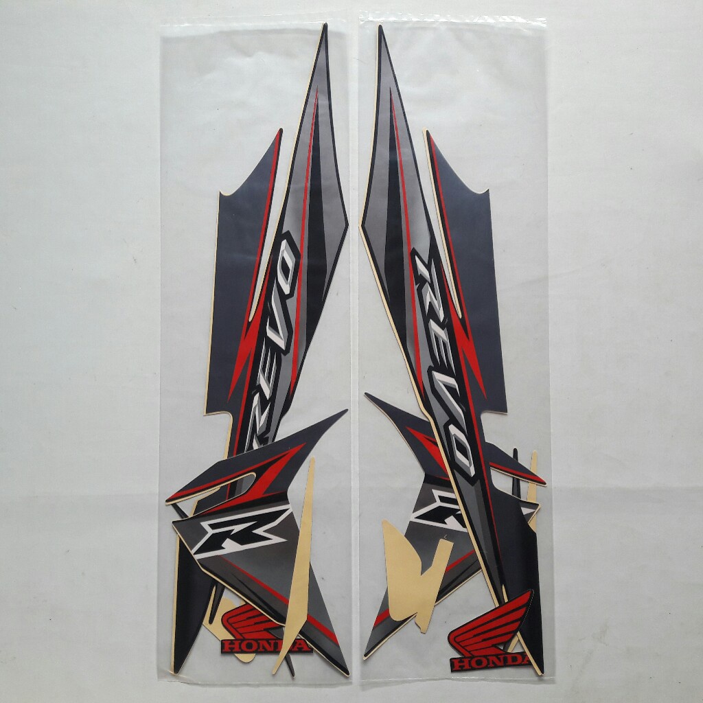 Jual STIKER STRIPING MOTOR REVO 110R 2008 WARNA FULL HITAM STANDAR ...